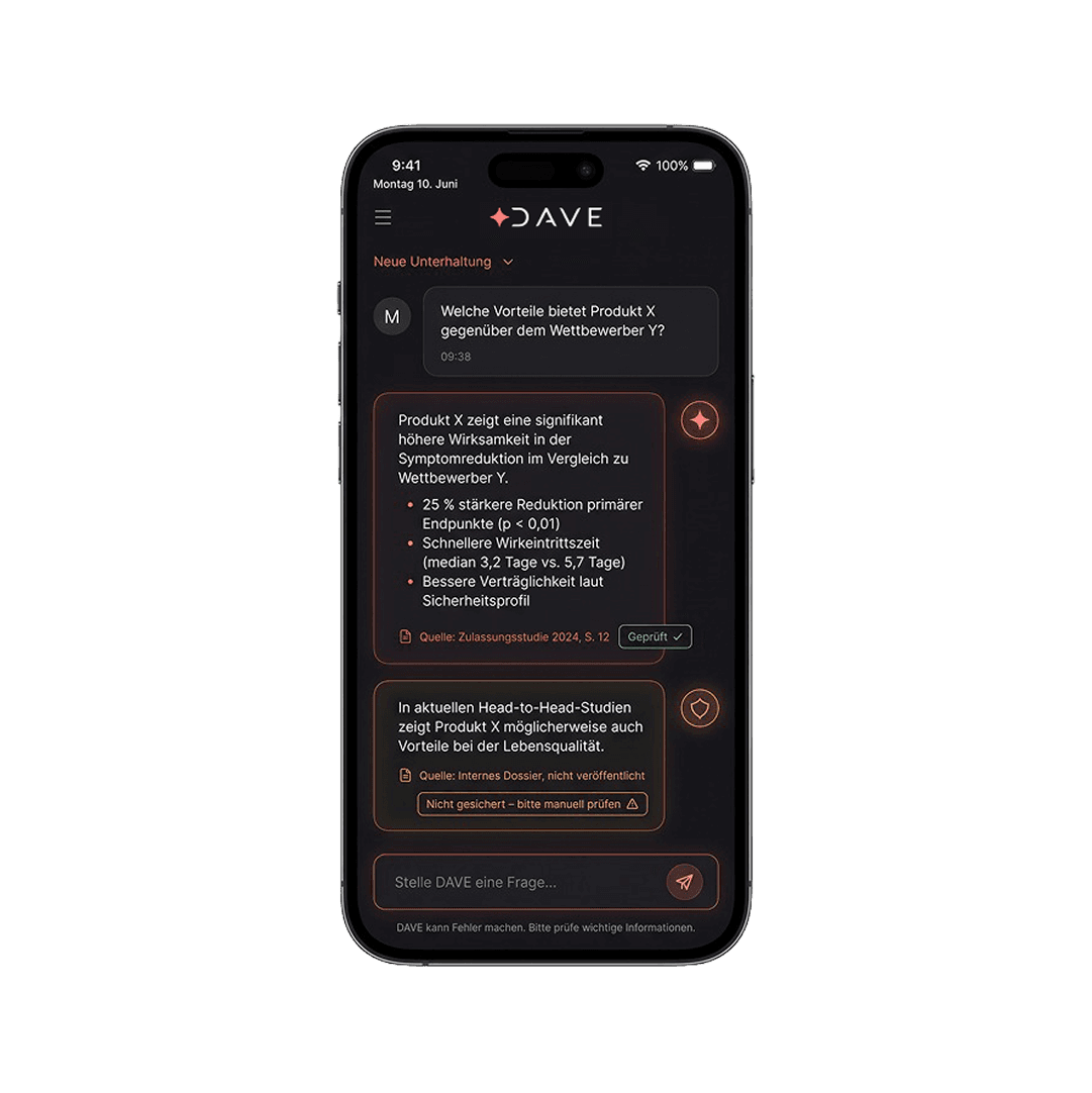 DAVE Chat auf dem Smartphone